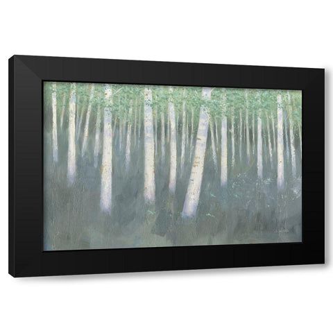 Green Forest Hues II Black Modern Wood Framed Art Print with Double Matting by Wiens, James