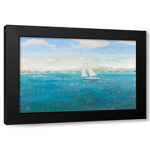 Into the Blue Black Modern Wood Framed Art Print by Wiens, James