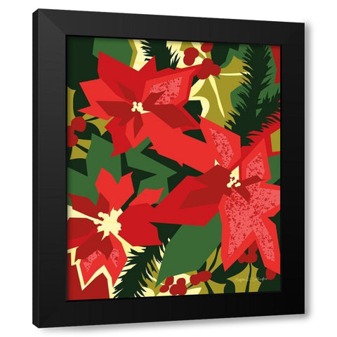 Holiday Poinsettias I Black Modern Wood Framed Art Print by Gallagher, Megan