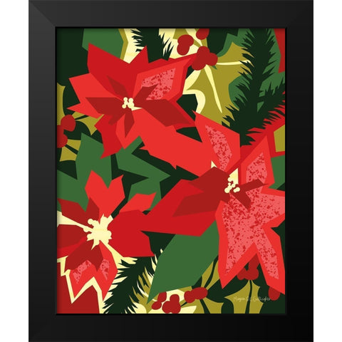 Holiday Poinsettias I Black Modern Wood Framed Art Print by Gallagher, Megan