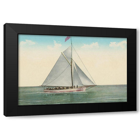 Sailing Party Black Modern Wood Framed Art Print by Wild Apple Portfolio