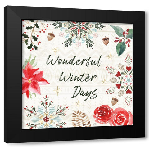 Winter Moment V Black Modern Wood Framed Art Print with Double Matting by June, Dina