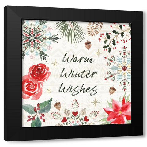 Winter Moment VI Black Modern Wood Framed Art Print with Double Matting by June, Dina