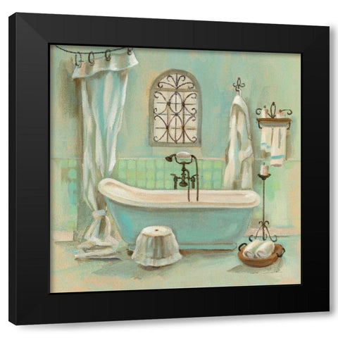 Glass Tile Bath I Black Modern Wood Framed Art Print by Vassileva, Silvia