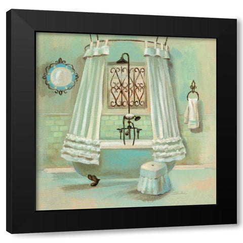 Glass Tile Bath II Black Modern Wood Framed Art Print by Vassileva, Silvia