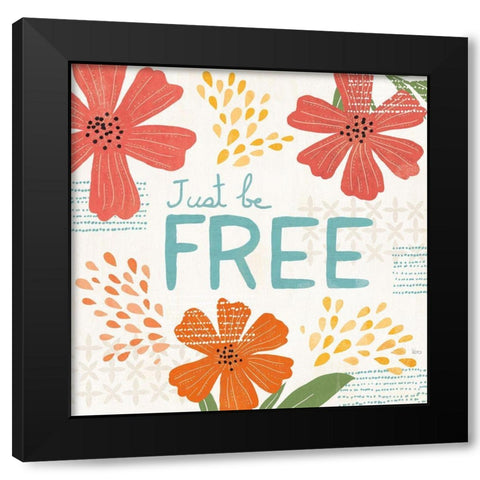 Mod Floral IV Black Modern Wood Framed Art Print by Charron, Veronique