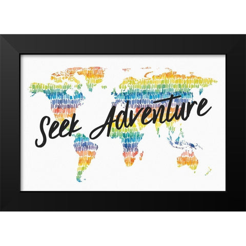 Rainbow World I Adventure Black Modern Wood Framed Art Print by Wild Apple Portfolio