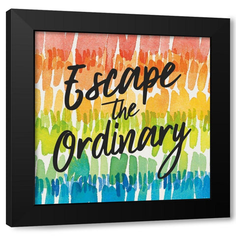 Rainbow World II Escape Black Modern Wood Framed Art Print with Double Matting by Wild Apple Portfolio