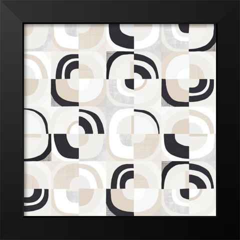 Broken Records Black Modern Wood Framed Art Print by Wild Apple Portfolio