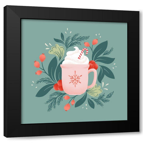 Holiday Mug I Black Modern Wood Framed Art Print by Graham, Gia