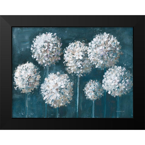 Simple Agapanthus Dark Black Modern Wood Framed Art Print by Nai, Danhui