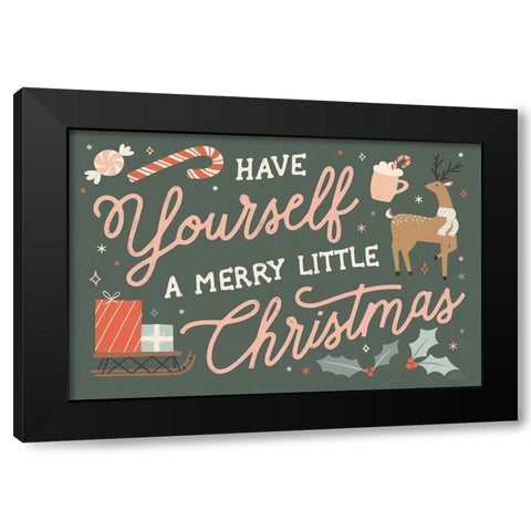 Reindeer Holiday I Black Modern Wood Framed Art Print by Marshall, Laura