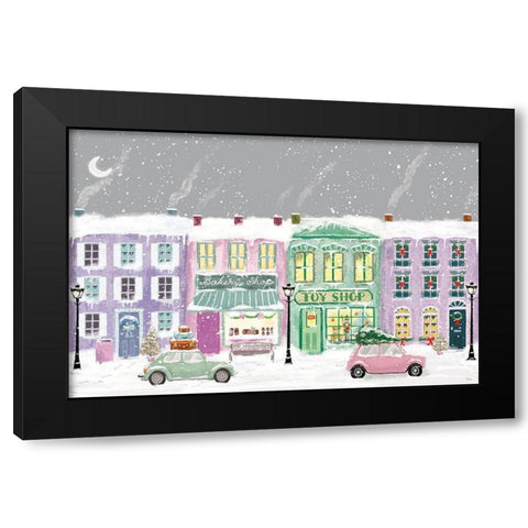 Hometown Holiday I Purple Black Modern Wood Framed Art Print by Charron, Veronique