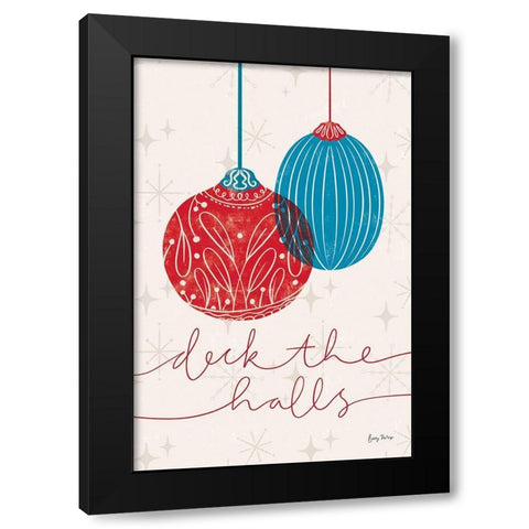 Retro Ornament V Red Black Modern Wood Framed Art Print by Thorns, Becky