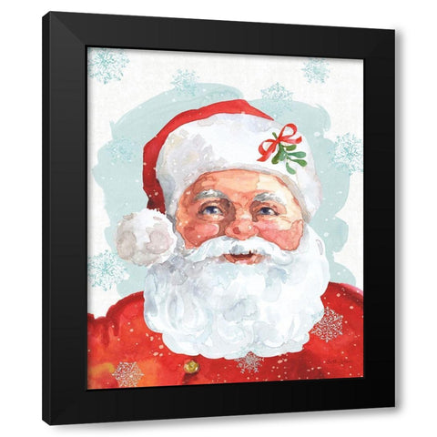 Noth Pole Santa Black Modern Wood Framed Art Print by Grove, Beth
