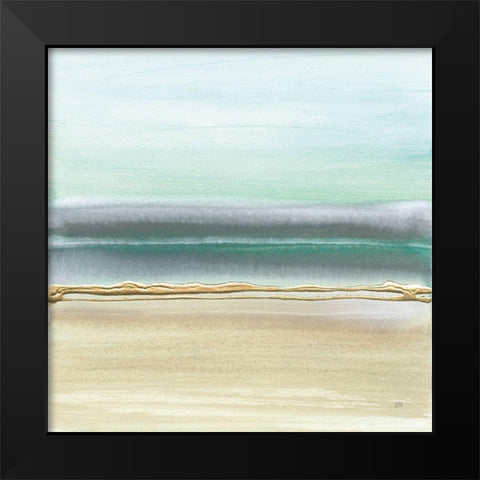 Linear Emerald I Black Modern Wood Framed Art Print by Paschke, Chris