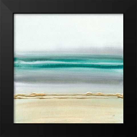 Linear Emerald II Black Modern Wood Framed Art Print by Paschke, Chris