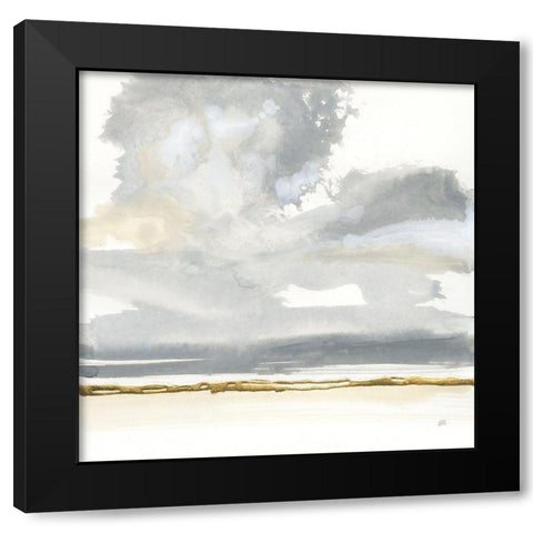 Cumulus Gray II Black Modern Wood Framed Art Print with Double Matting by Paschke, Chris