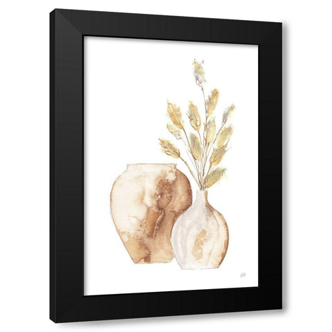 Vase Bunny Tail Black Modern Wood Framed Art Print by Paschke, Chris