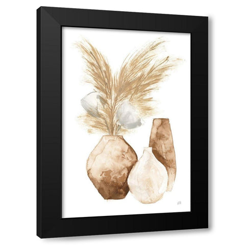 Vase Gray Pods Black Modern Wood Framed Art Print by Paschke, Chris