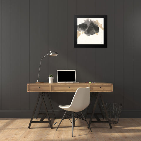 Ink Flow II Black Modern Wood Framed Art Print by Paschke, Chris