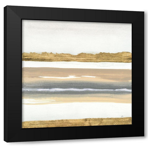 Gold and Gray Sand IV Black Modern Wood Framed Art Print with Double Matting by Paschke, Chris