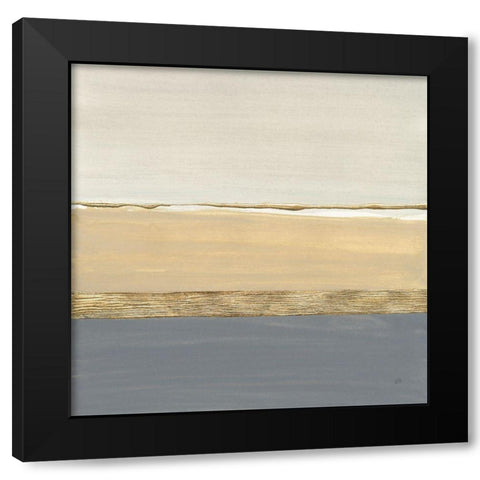 Gold Strips I Black Modern Wood Framed Art Print by Paschke, Chris