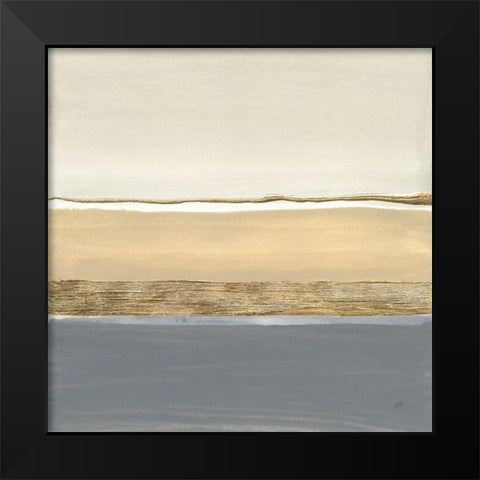 Gold Strips II Black Modern Wood Framed Art Print by Paschke, Chris