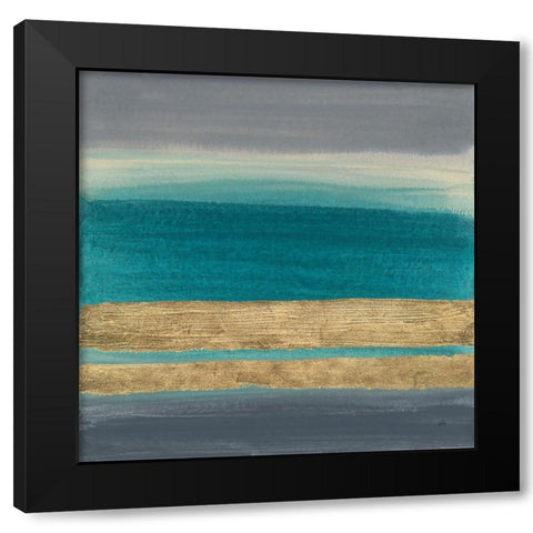 Gold Emerald I Black Modern Wood Framed Art Print by Paschke, Chris