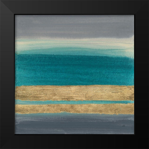 Gold Emerald I Black Modern Wood Framed Art Print by Paschke, Chris