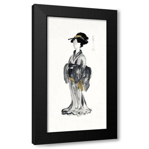 Geisha I Black and Gold Black Modern Wood Framed Art Print by Paschke, Chris