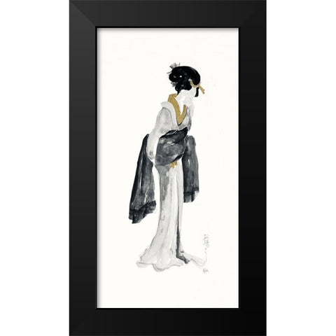 Geisha II Black and Gold Black Modern Wood Framed Art Print by Paschke, Chris