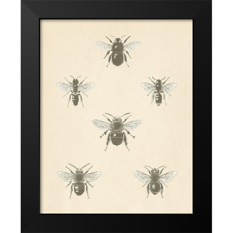 Bee Chart I Black Modern Wood Framed Art Print by Wild Apple Portfolio