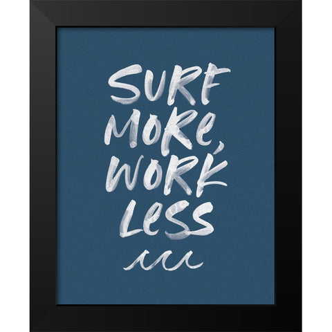 Beach Bums II Darker Blue Black Modern Wood Framed Art Print by Wild Apple Portfolio