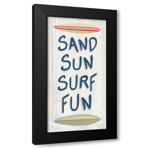 Beach Time V Fun Black Modern Wood Framed Art Print with Double Matting by Wiens, James