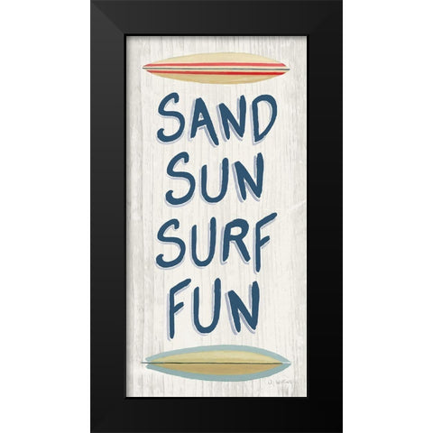 Beach Time V Fun Black Modern Wood Framed Art Print by Wiens, James