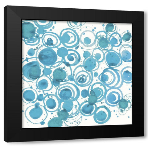 Dizzy Soft Blue Crop Black Modern Wood Framed Art Print with Double Matting by Novak, Shirley