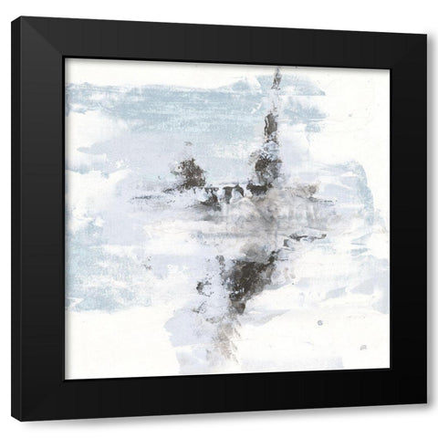 Layered Thinking II with Blue Black Modern Wood Framed Art Print with Double Matting by Paschke, Chris