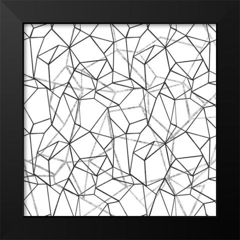 Across Geometrics Silver Crop Black Modern Wood Framed Art Print by Wild Apple Portfolio