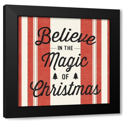 Heartland Holiday IV v2 Red Black Modern Wood Framed Art Print by Wild Apple Portfolio