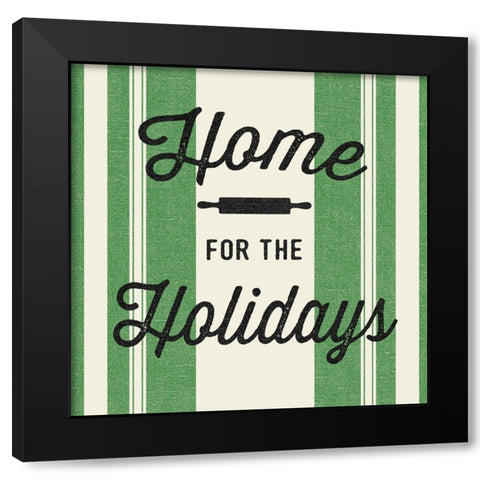 Heartland Holiday I v2 Green Black Modern Wood Framed Art Print with Double Matting by Wild Apple Portfolio