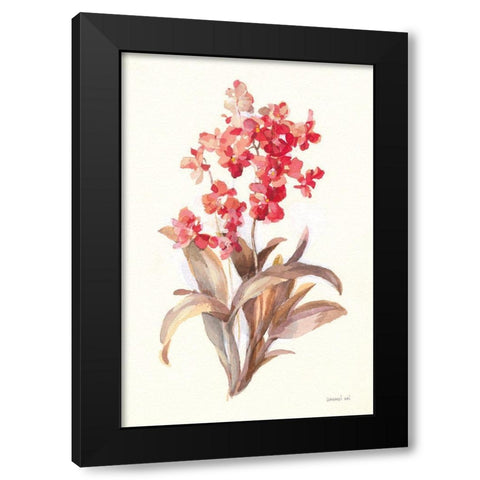 Autumn Orchid I Black Modern Wood Framed Art Print with Double Matting by Nai, Danhui