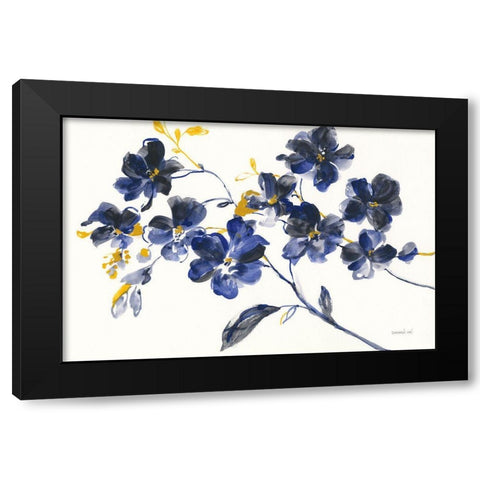 Branching Outward Black Modern Wood Framed Art Print by Nai, Danhui