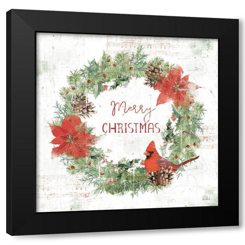 Wooded Holiday V Christmas Black Modern Wood Framed Art Print with Double Matting by Pertiet, Katie