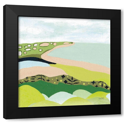 Vibrant Seascape I Black Modern Wood Framed Art Print with Double Matting by Mack, Lynn
