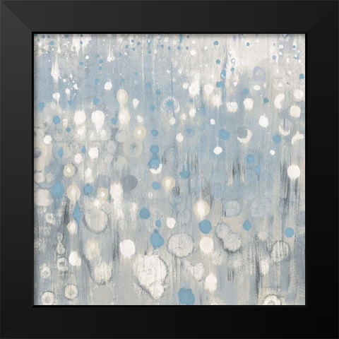Rain Abstract VI Blue Black Modern Wood Framed Art Print by Nai, Danhui