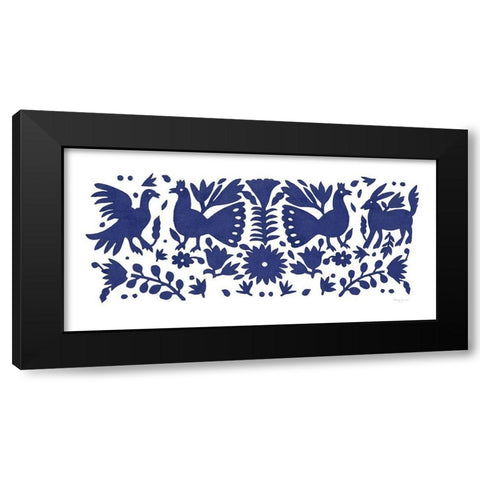 Otomi Elegance VI Blue Black Modern Wood Framed Art Print by Green, Nancy
