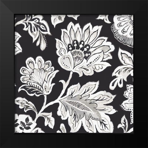 Ceylon Gardens V BW Black Modern Wood Framed Art Print by Wild Apple Portfolio