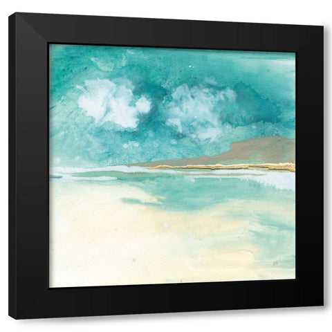 Cumulus Emerald I Black Modern Wood Framed Art Print with Double Matting by Paschke, Chris