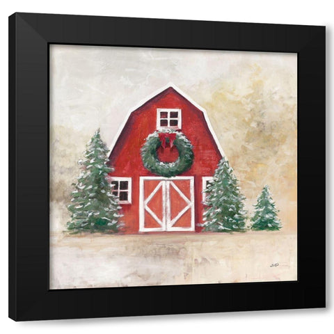 December Barn Black Modern Wood Framed Art Print by Purinton, Julia